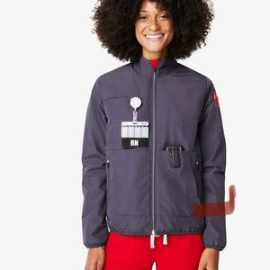 Figs warm up charcoal jacket